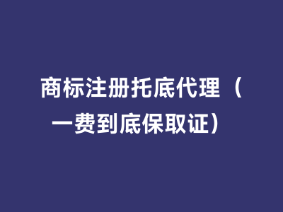 商标注册托底代理（一费到底保取证）