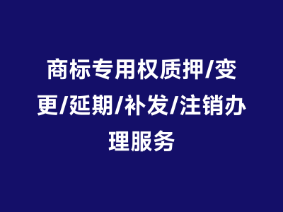 商标专用权质押/变更/延期/补发/注销办理服务
