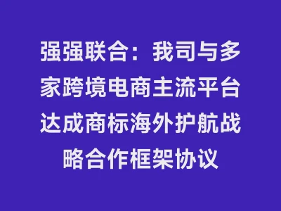 强强联合：我司与多家跨境电商主流平台达成商标海外护航战略合作框架协议